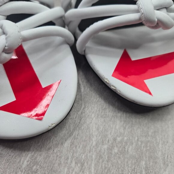 Rebecca Minkoff Block Heel Mule Sandal 7 White Dressy Strappy Open Toe Mule Shoe - Picture 4 of 11